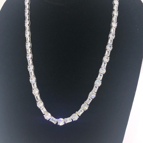 18k 63ct Multi-Stone Tennis Necklace - Picture 6 of 16